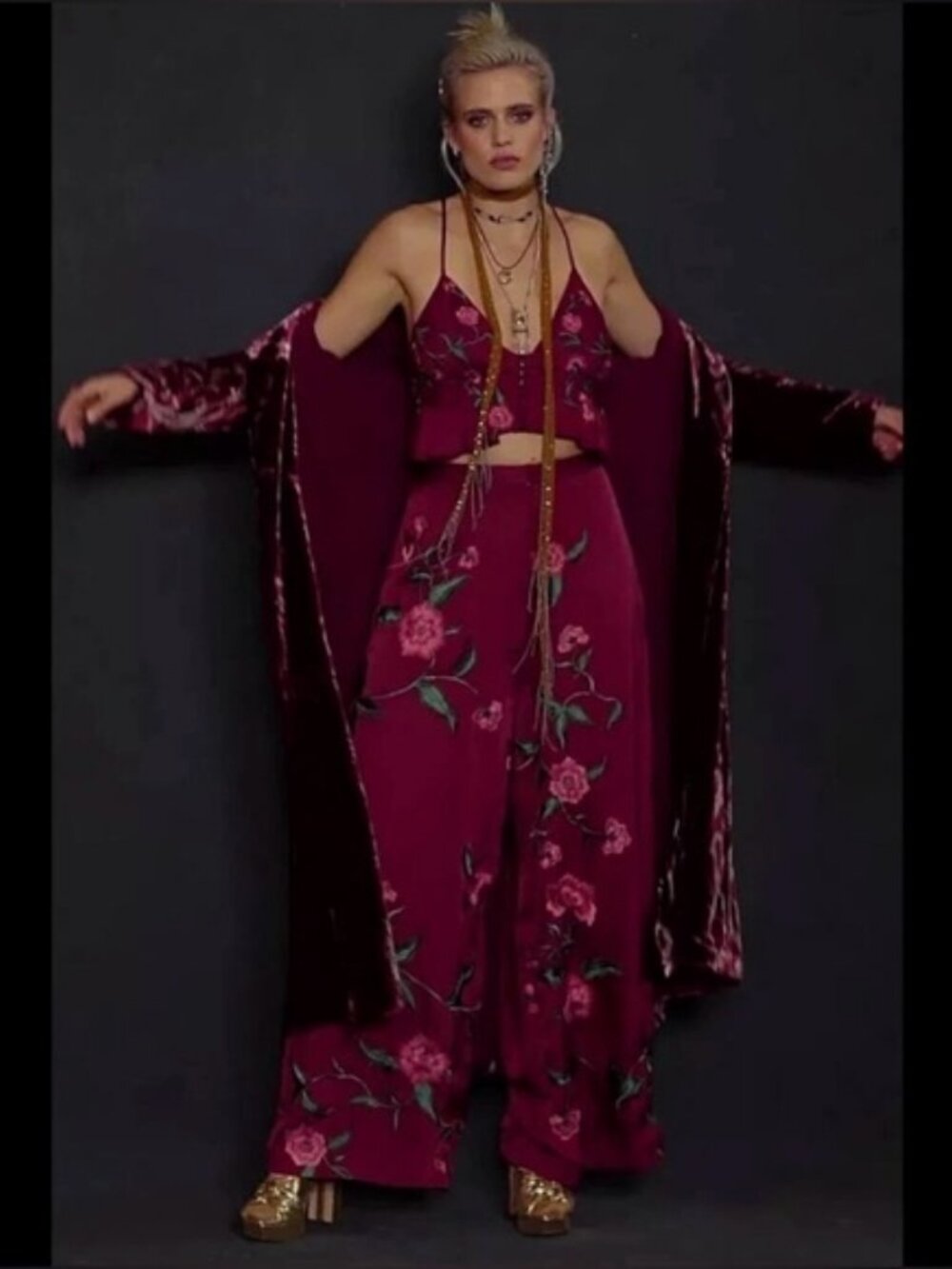 Free People x Anna Sui Poppy embroidered